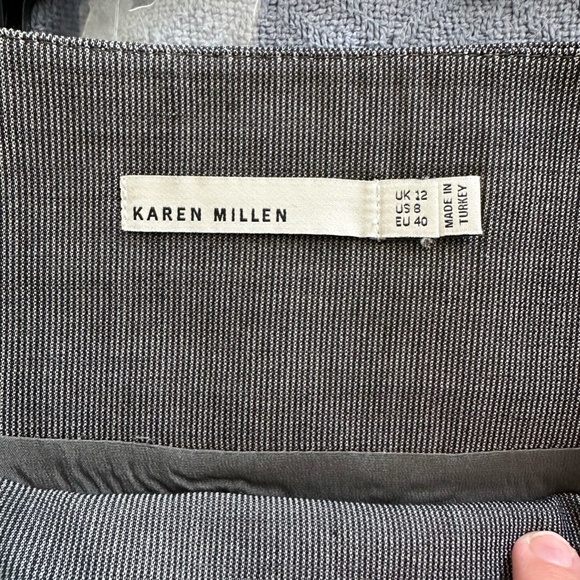 Gray A-Line Textured Wool Skirt US Size 8 - Picture 3 of 4